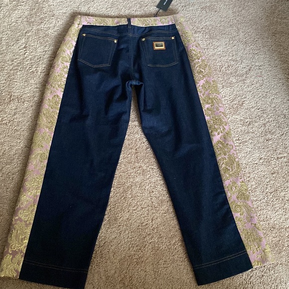 Dolce & Gabbana Italy 50 XXL 14 pink gold jacquard jeans NWT $1345 - Picture 11 of 11